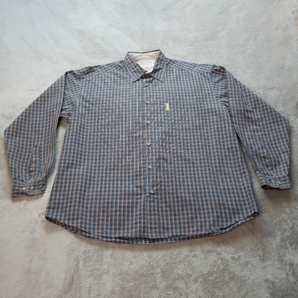 Columbia Mens XL Blue Multi Checkered Plaid Button Down Long Sleeve Shirt - Picture 1 of 12